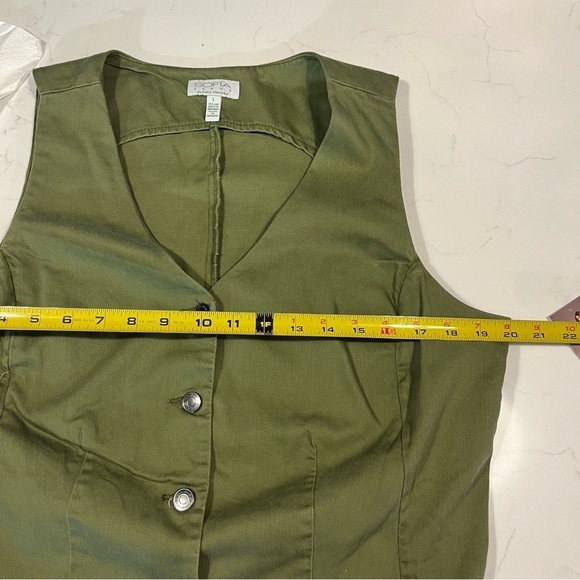 Sofia Jeans Green Twill Vest Large - Picture 7 of 7
